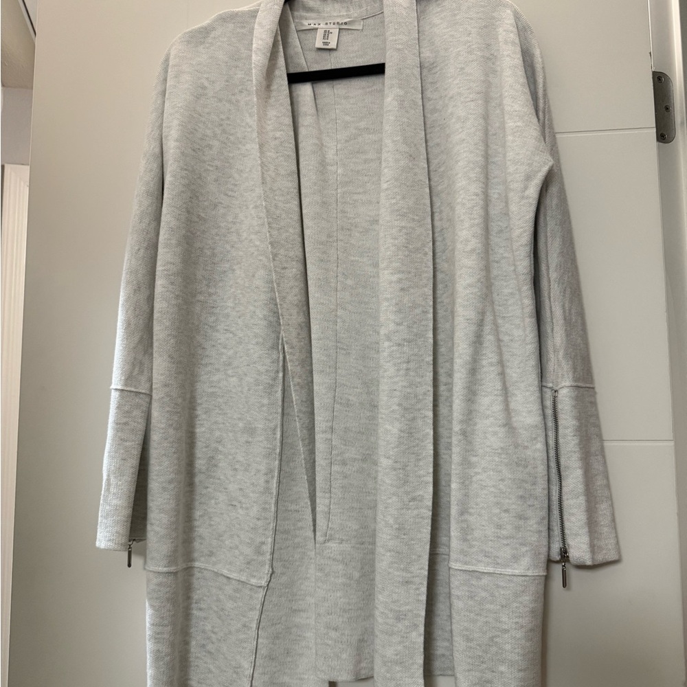 Max Studio Gray Long Knit Cardigan